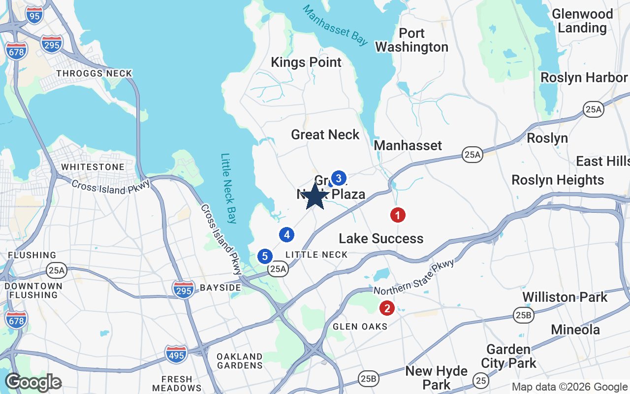Area map of Atria Cutter Mill with the nearest hospitals and LIRR stations