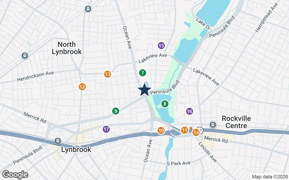 Close-up map of Atria Tanglewood with nearby parks, shops, pharmacies and places of worship