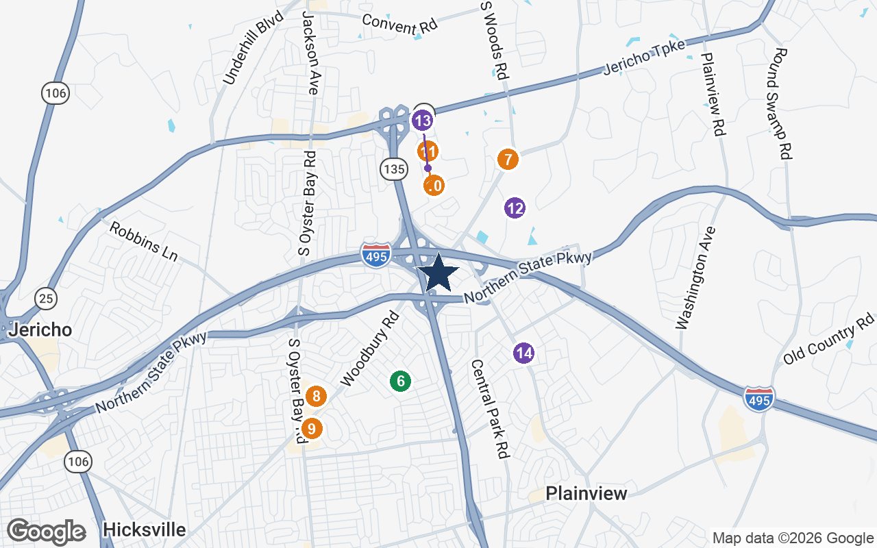Close-up map of Benchmark Orchard Estates with nearby parks, shops, pharmacies and places of worship