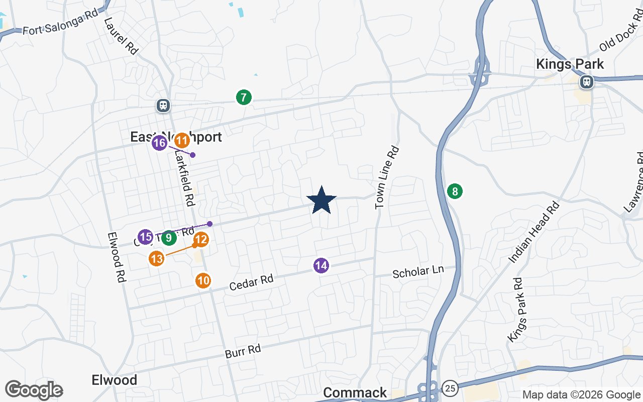 Close-up map of Birchwood Suites with nearby parks, shops, pharmacies and places of worship