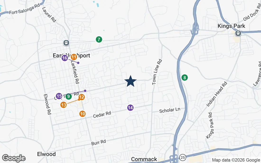 Close-up map of Birchwood Suites with nearby parks, shops, pharmacies and places of worship