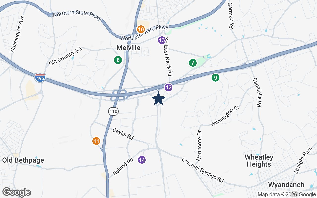 Close-up map of Brandywine Huntington Station by Monarch with nearby parks, shops, pharmacies and places of worship