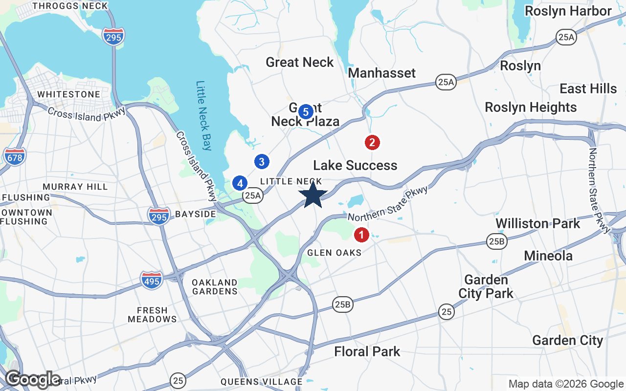 Area map of Brandywine Living at The Savoy with the nearest hospitals and LIRR stations