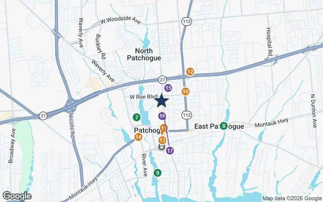 Close-up map of McPeak's Assisted Living with nearby parks, shops, pharmacies and places of worship