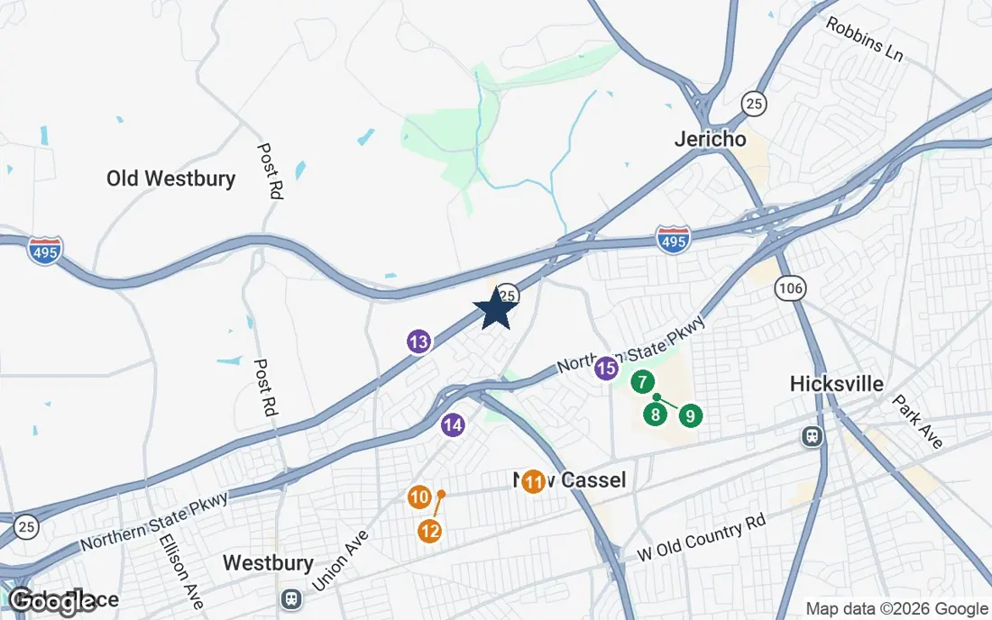 Close-up map of The Arbors Assisted Living with nearby parks, shops, pharmacies and places of worship