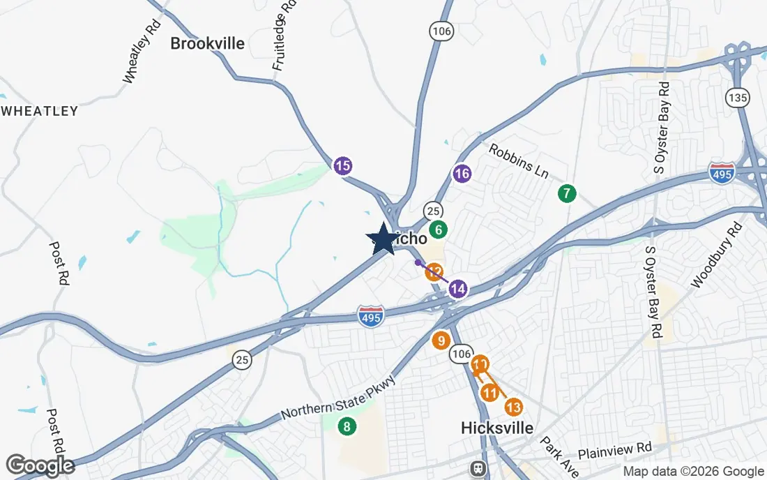 Close-up map of The Encore Luxury Living with nearby parks, shops, pharmacies and places of worship