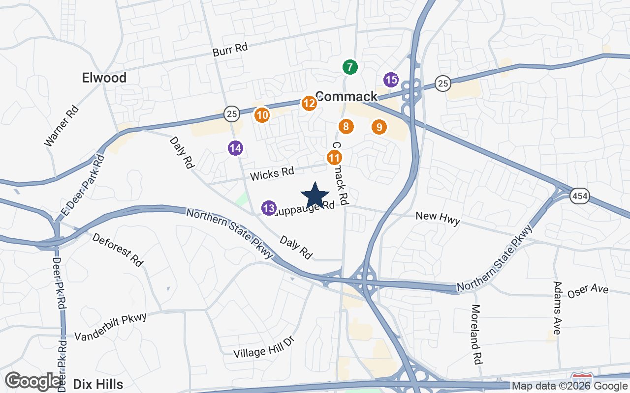 Close-up map of The Fay Linder Residences at Gurwin with nearby parks, shops, pharmacies and places of worship